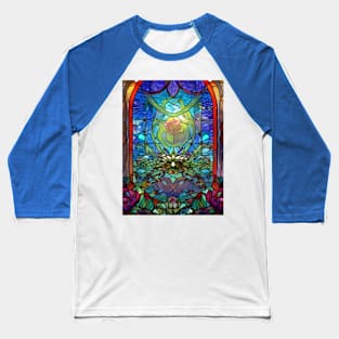 Stained Glass Roses Baseball T-Shirt